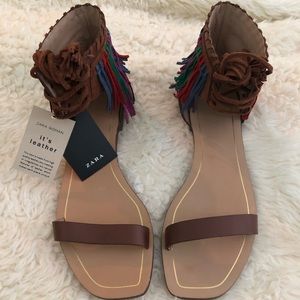 Zara boho leather sandals